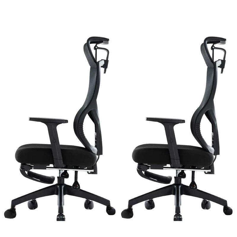 Black Modern Slide Office Chair Adjustable Seat Height Fixed Arms with Wheels
