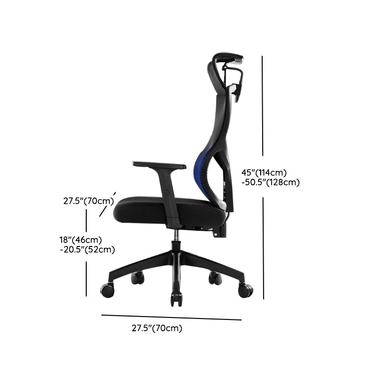 Black Modern Slide Office Chair Adjustable Seat Height Fixed Arms with Wheels