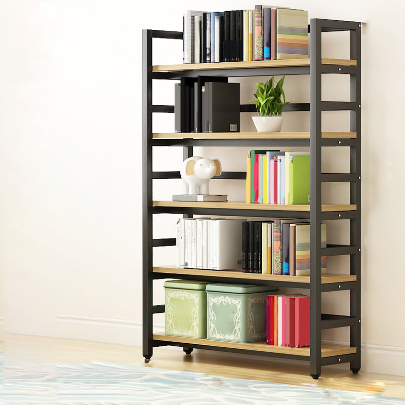 Modern Black Open Back Shelf Bookcase Shelves Included for Home Office