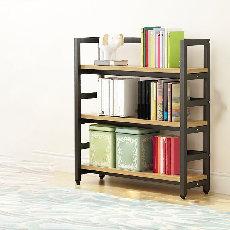 Modern Black Open Back Shelf Bookcase Shelves Included for Home Office