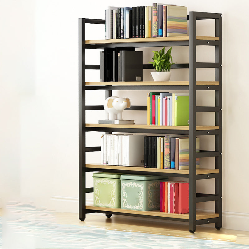 Modern Black Open Back Shelf Bookcase Shelves Included for Home Office