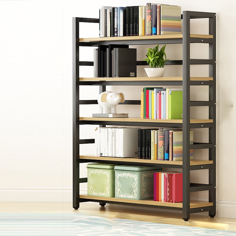 Modern Black Open Back Shelf Bookcase Shelves Included for Home Office