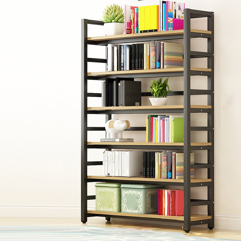 Modern Black Open Back Shelf Bookcase Shelves Included for Home Office