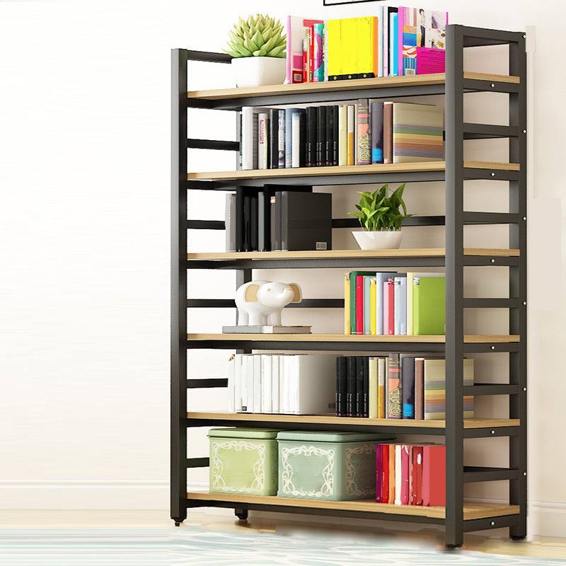 Modern Black Open Back Shelf Bookcase Shelves Included for Home Office