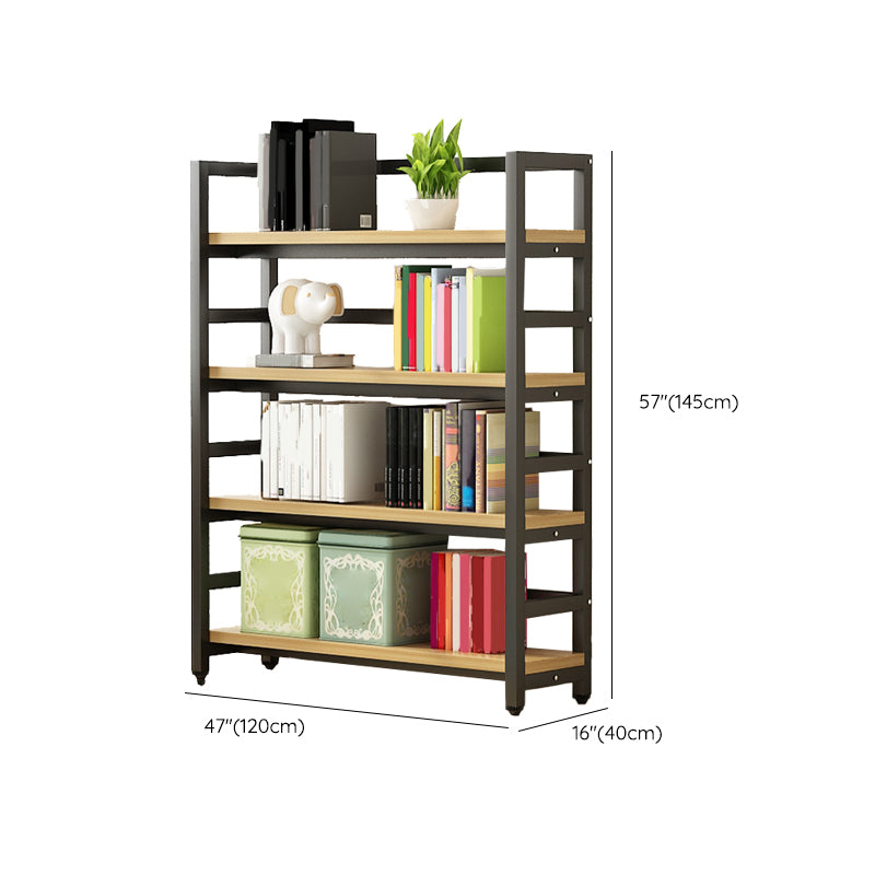 Modern Black Open Back Shelf Bookcase Shelves Included for Home Office
