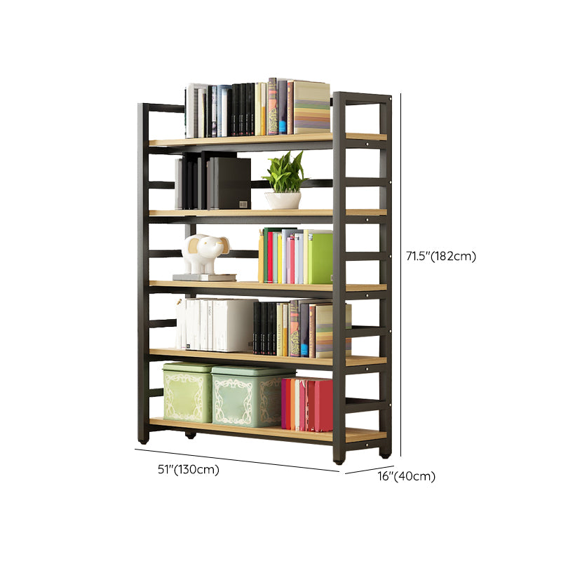 Modern Black Open Back Shelf Bookcase Shelves Included for Home Office