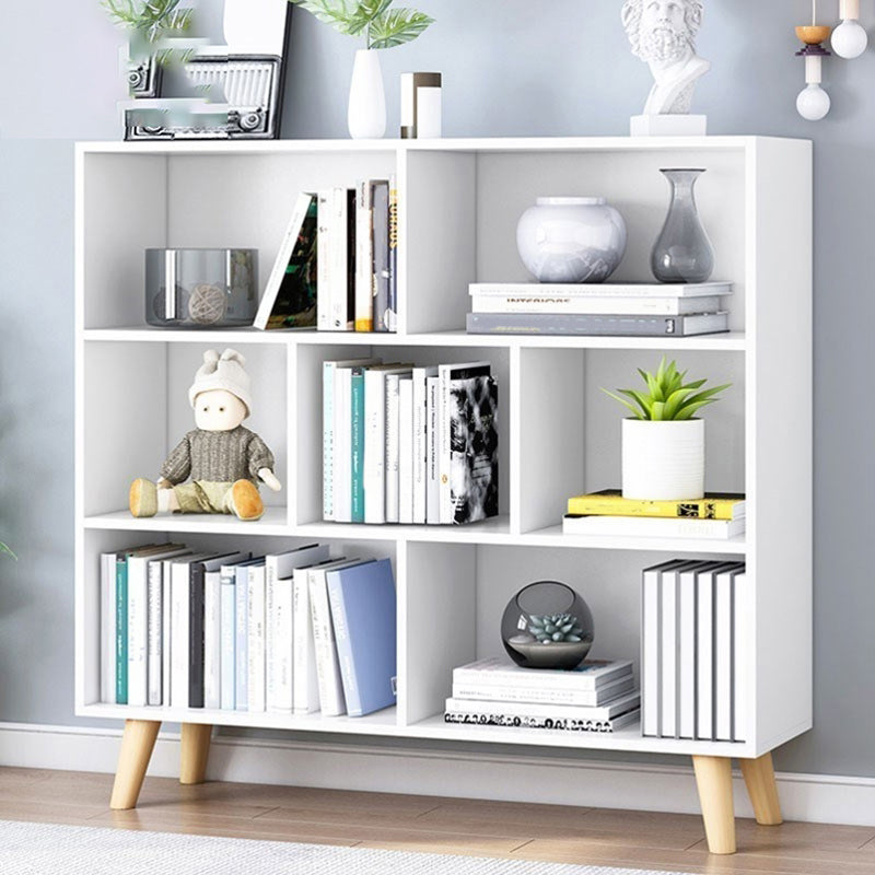 Standard Engineered Wood Bookcase Contemporary Closed Back Bookshelf