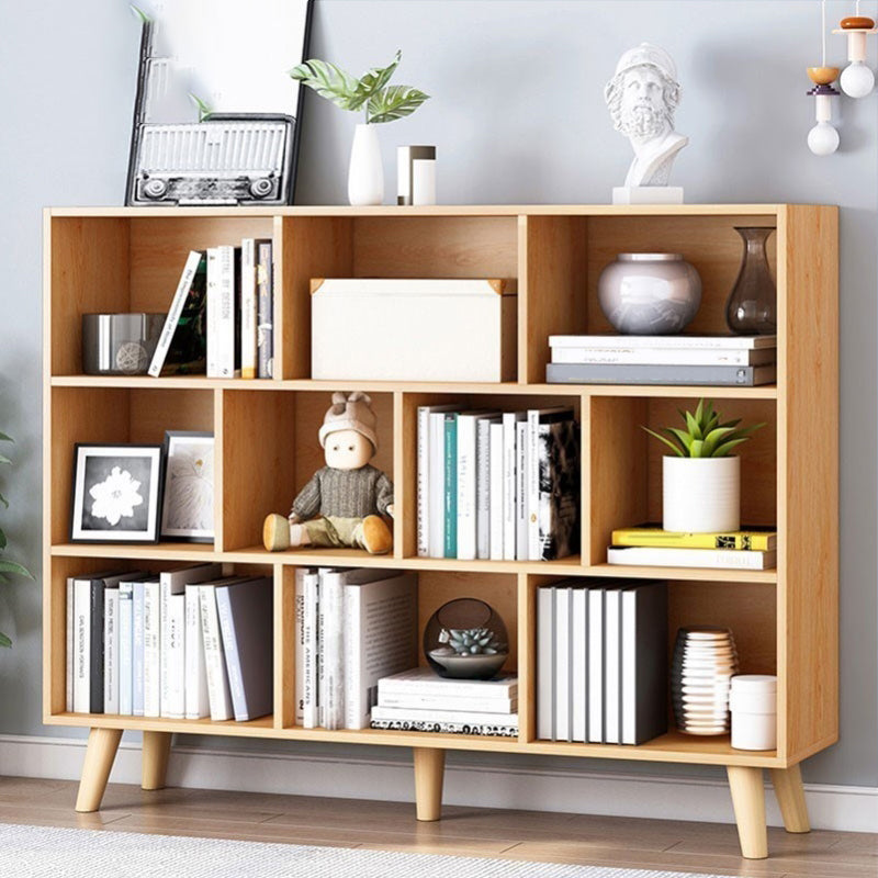 Standard Engineered Wood Bookcase Contemporary Closed Back Bookshelf