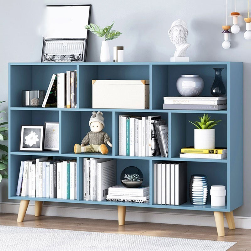 Standard Engineered Wood Bookcase Contemporary Closed Back Bookshelf