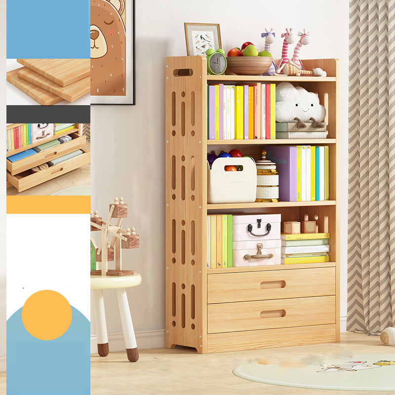 Contemporary Bookshelf Standard Wooden Closed Back Bookcase with Shelves