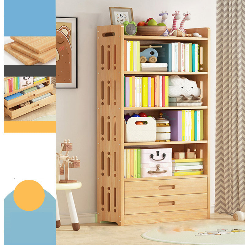 Contemporary Bookshelf Standard Wooden Closed Back Bookcase with Shelves