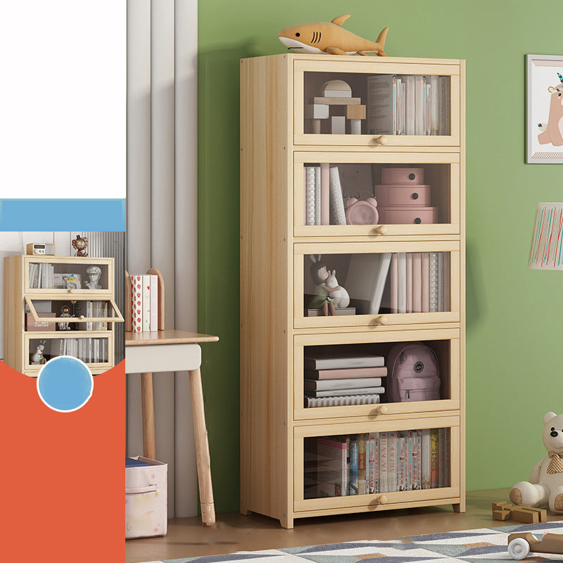 Contemporary Bookshelf Standard Wooden Closed Back Bookcase with Shelves