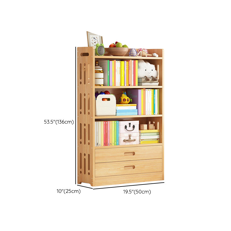 Contemporary Bookshelf Standard Wooden Closed Back Bookcase with Shelves