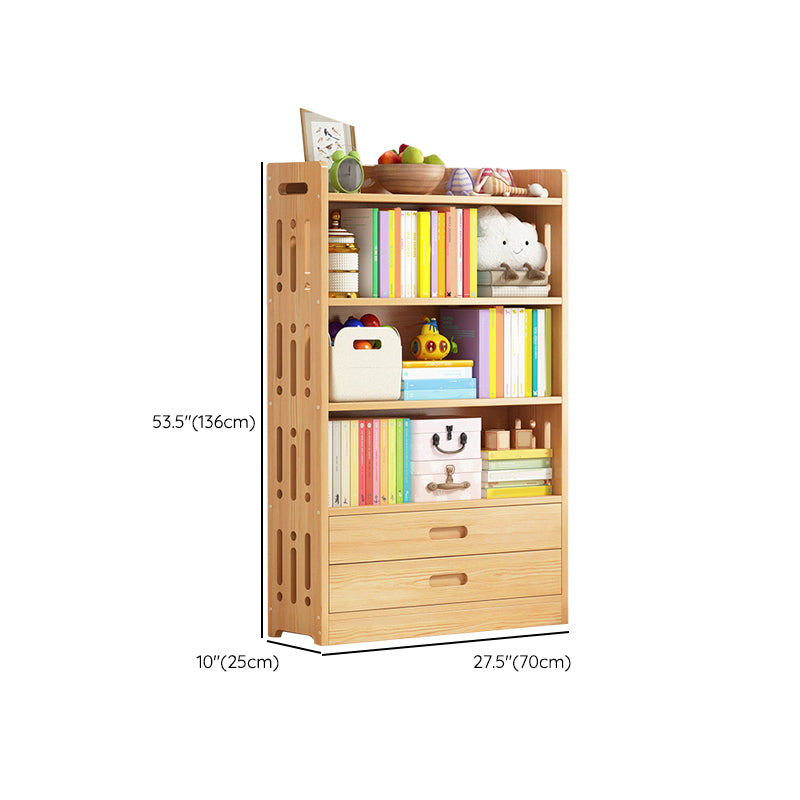 Contemporary Bookshelf Standard Wooden Closed Back Bookcase with Shelves