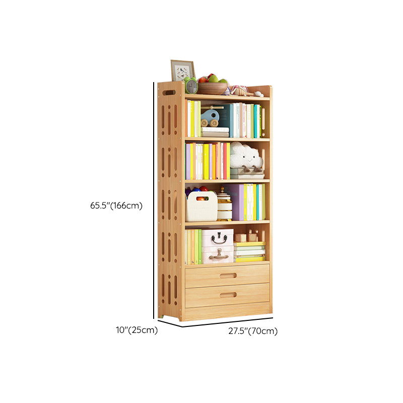 Contemporary Bookshelf Standard Wooden Closed Back Bookcase with Shelves