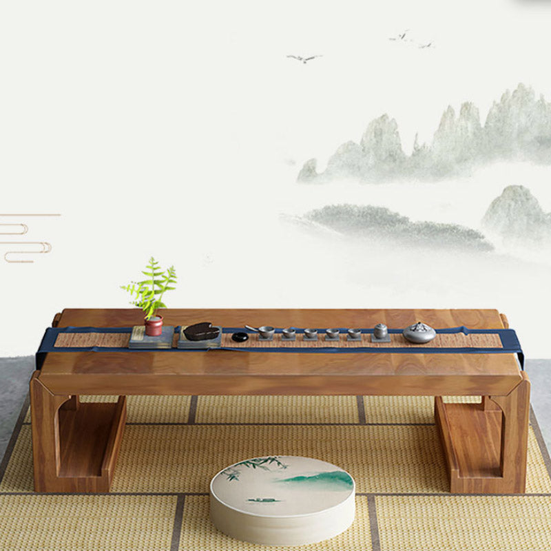 Modern Pouf Ottoman Cotton Upholstered Landscape Painting Round Ottoman