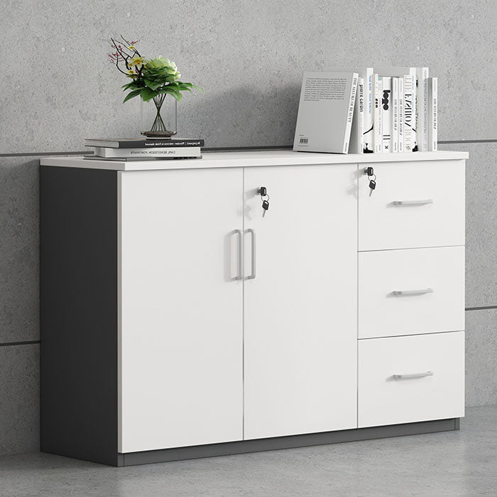 Modern Wooden Filing Cabinet with Lock Storage for Home Office