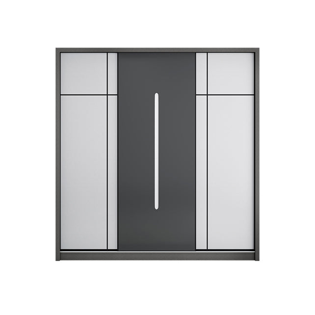 Gray Contemporary Wardrobe Armoire with Drawer Wooden Wardrobe Cabinet