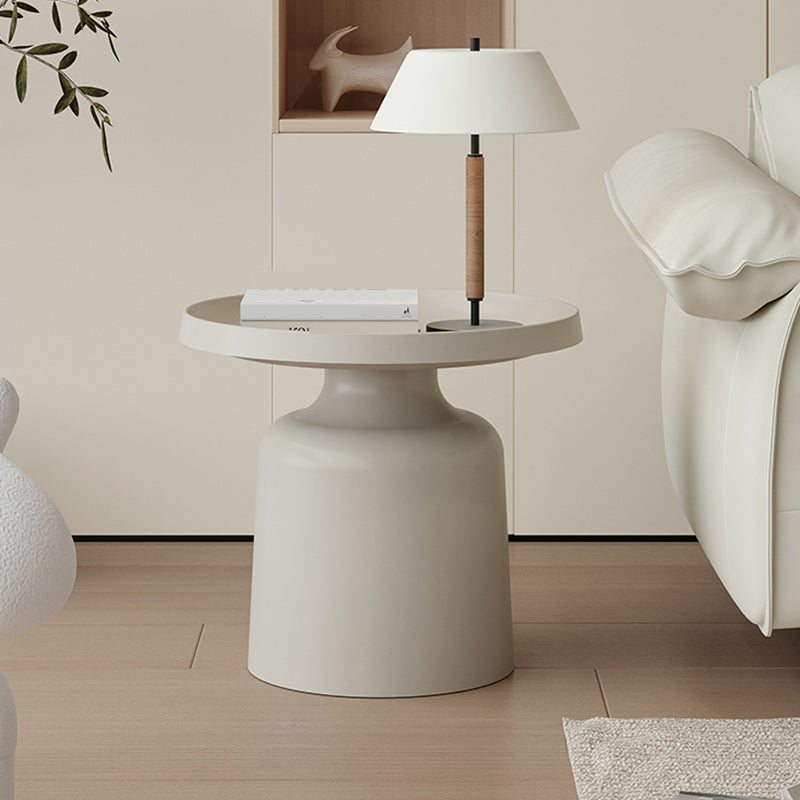 Tray Top Accent Side Table Metal Pedestal Side End Snack Table