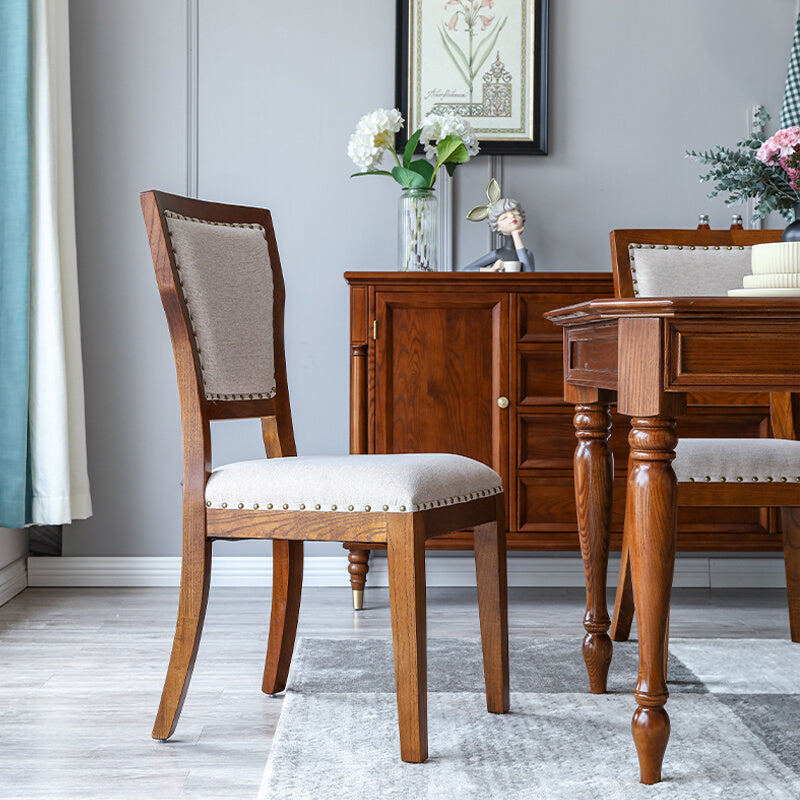 Modern Side Chair Upholstered Dining Chairs with Wooden Base for Dining Room