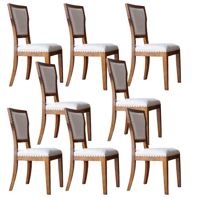 Modern Side Chair Upholstered Dining Chairs with Wooden Base for Dining Room
