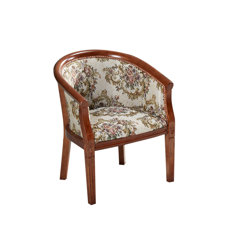 Fabric Arm Chairs Traditional Kitchen Dining Chair with Wood Legs