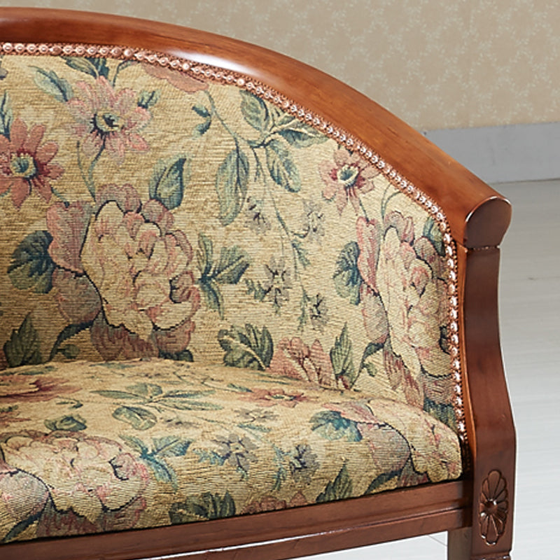 Fabric Arm Chairs Traditional Kitchen Dining Chair with Wood Legs