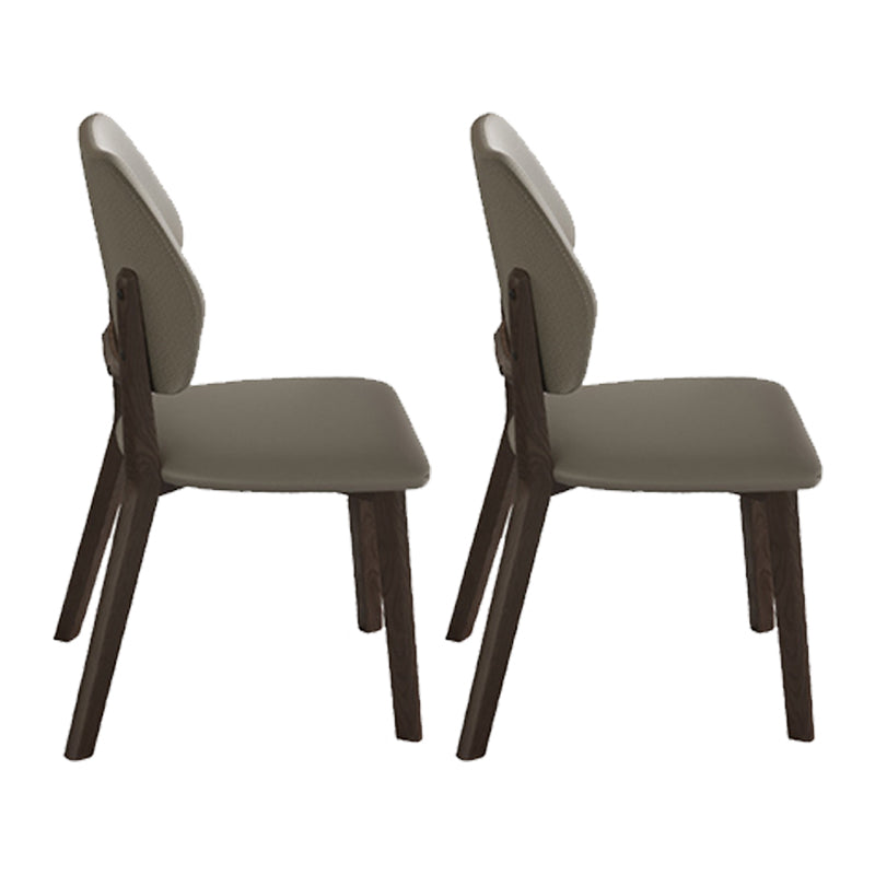 Modern Style Side Chair Upholstered Kitchen Dining Chairs with Wooden Base