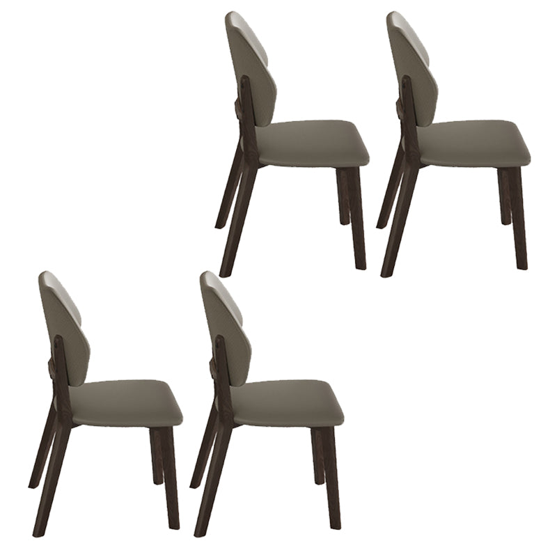 Modern Style Side Chair Upholstered Kitchen Dining Chairs with Wooden Base