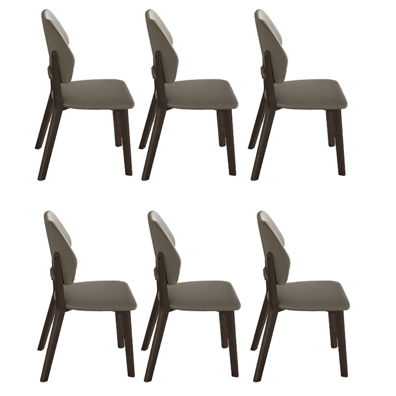 Modern Style Side Chair Upholstered Kitchen Dining Chairs with Wooden Base