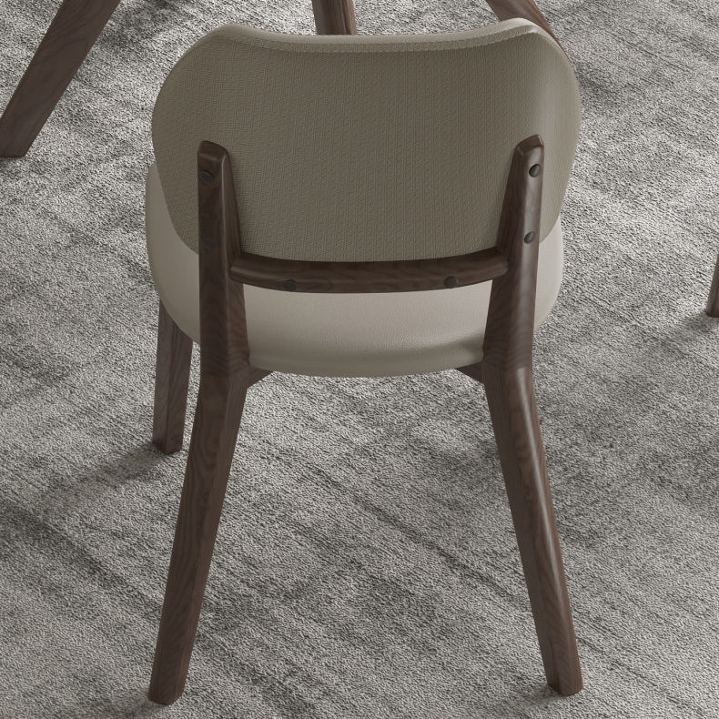 Modern Style Side Chair Upholstered Kitchen Dining Chairs with Wooden Base