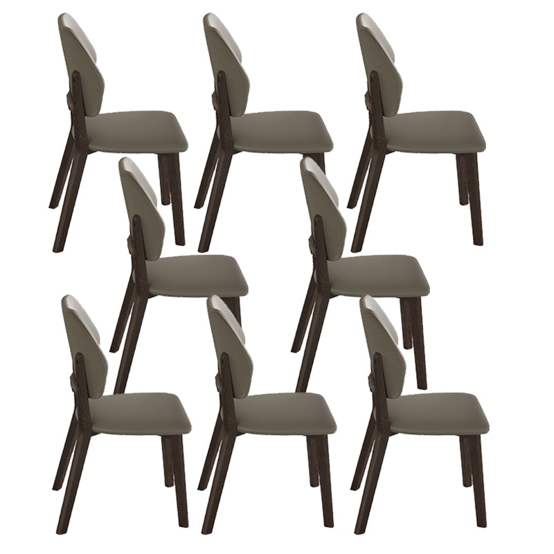 Modern Style Side Chair Upholstered Kitchen Dining Chairs with Wooden Base