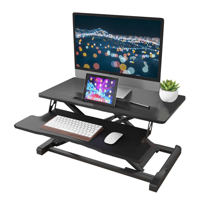 Folding Rectangular Shaped Office Laptop Table Wood in Black/White/Grey