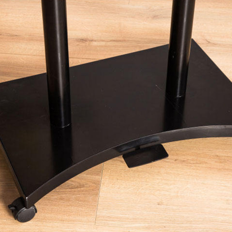 Rectangular Shaped Wood Office Writing Table Metal Legs with Wheels