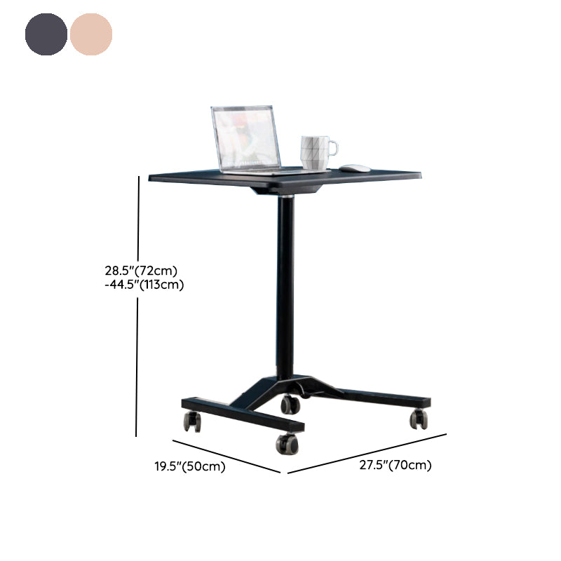 Rectangular Shaped Wood Office Writing Table Metal Legs with Wheels