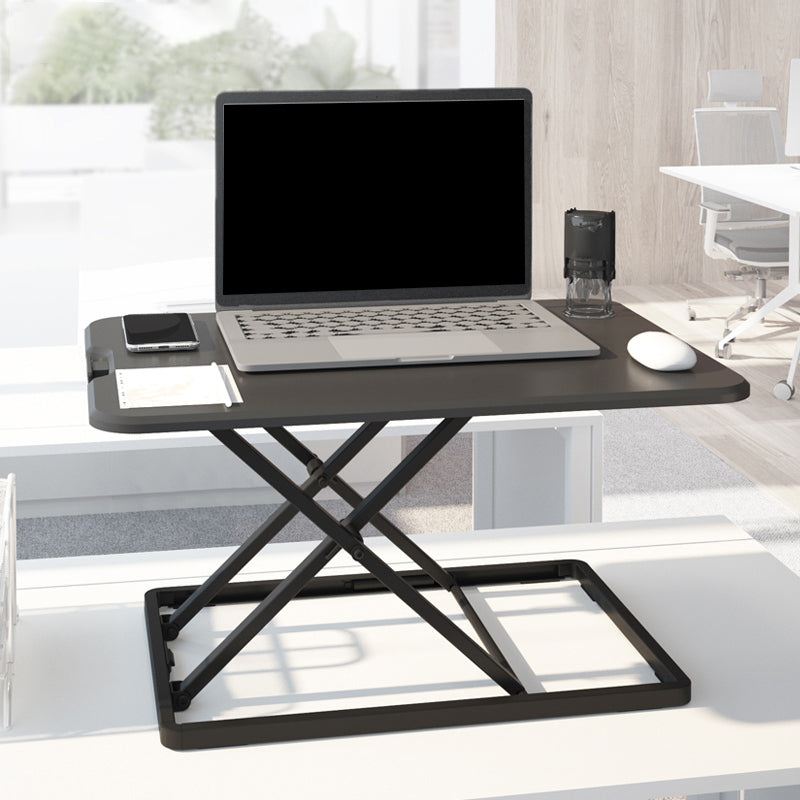 Rectangular Shaped Office Standing Desk Converter Wood in White/Black