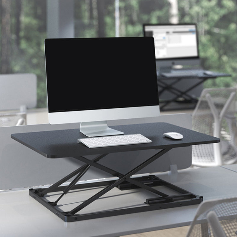 Rectangular Shaped Office Standing Desk Converter Wood in White/Black