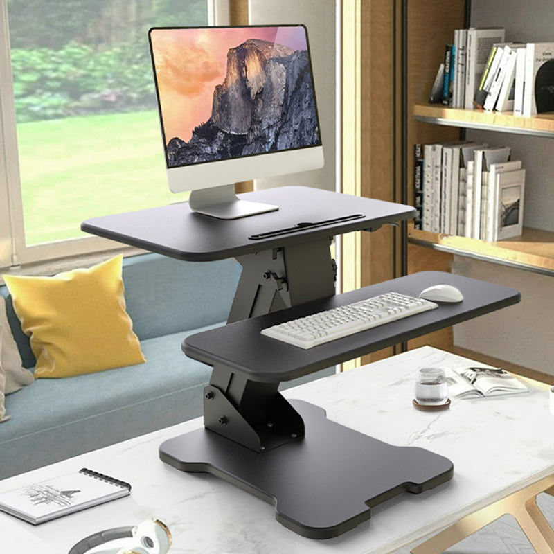 Adjustable Rectangular Shaped Standing Desk Steel in Black for Office