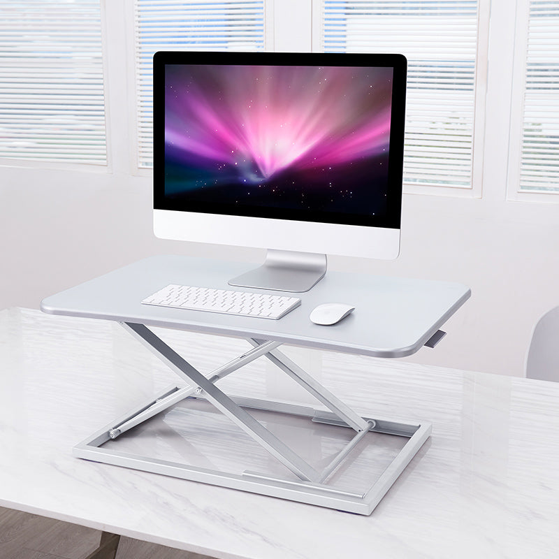 Folding Office Standing Desk Converter Rectangular Shaped in Black/White/Grey