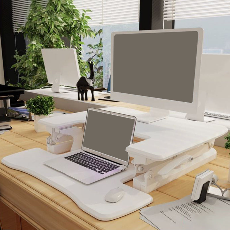 Rectangular Shaped Office Standing Desk Converter Wood in Black/White