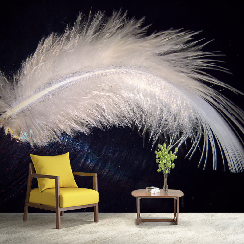 Feather Printed Photography Wall Mural Environmental Indoor Stain Resistant