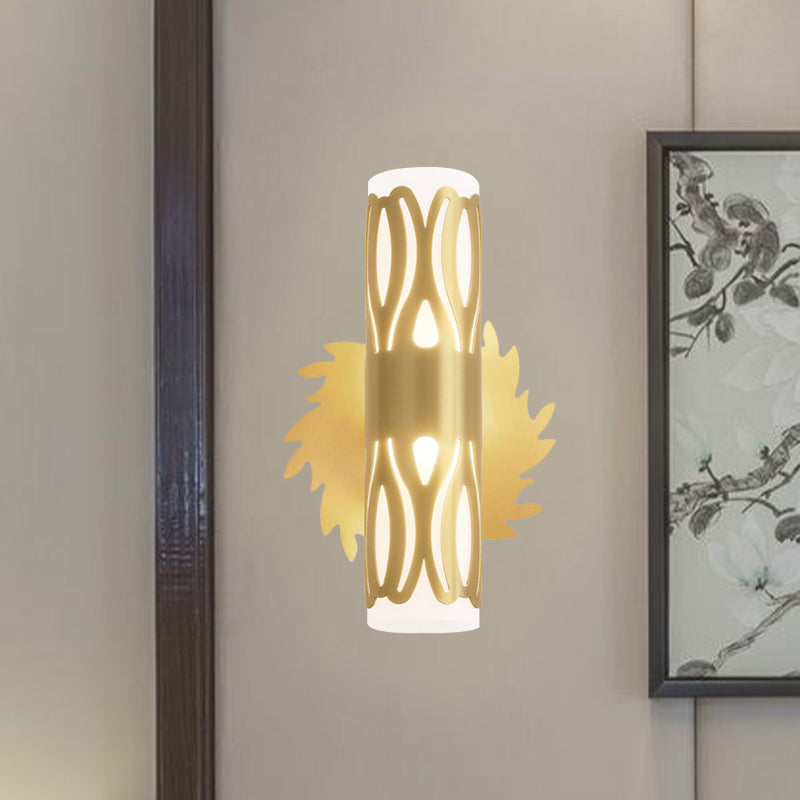 Cylinder Bedside Wall Light Sconce Contemporary Metal LED Brass Wall Lamp Fixture