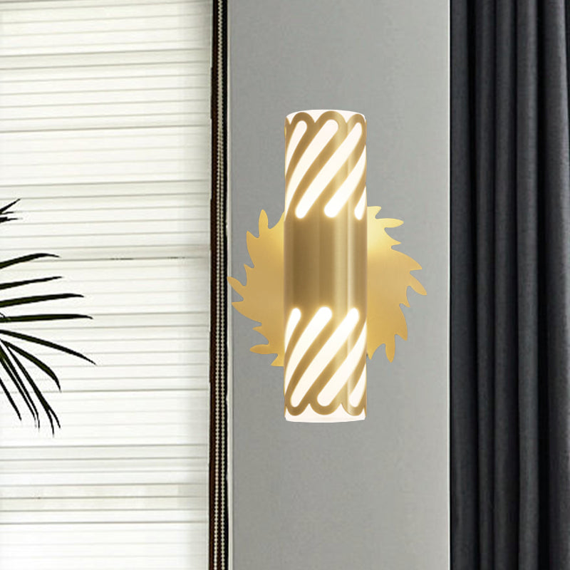Metallic Brass Wall Mount Lighting Tubular LED Creative Wall Sconce Lamp for Bedroom