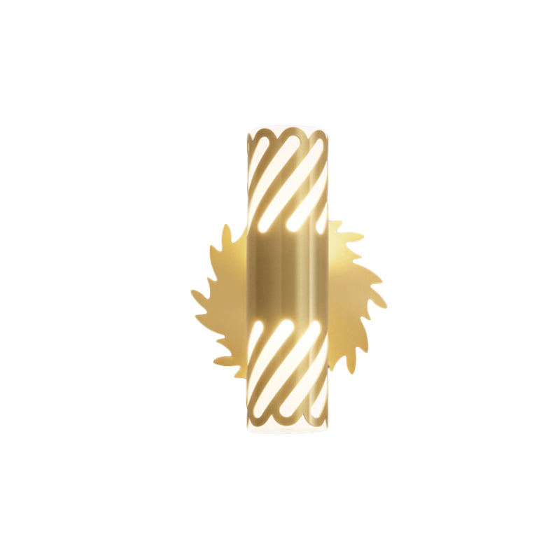 Metallic Brass Wall Mount Lighting Tubular LED Creative Wall Sconce Lamp for Bedroom