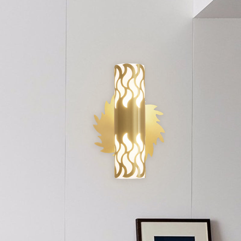 Luce tubolare a parete a parete in ottone metallico LED Creative Wall Sconce lampada per camera da letto