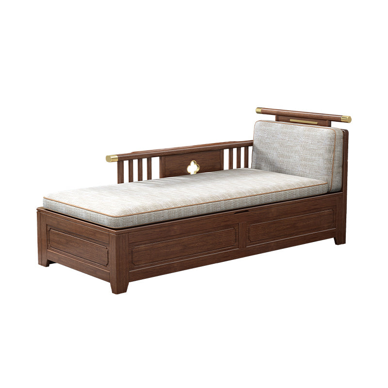 Cushioned Cotton Blend Chaise Lounge Daybed in Walnut of 72.4" W