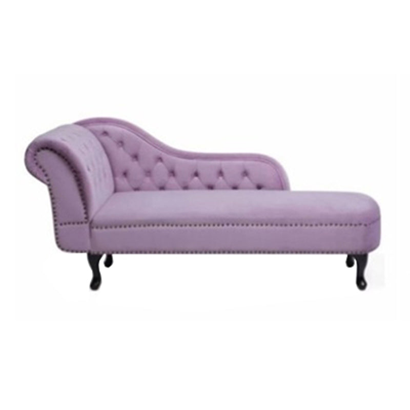 Button Tufted Chaise Lounge Couch with Rolled Arms - 66.9" W