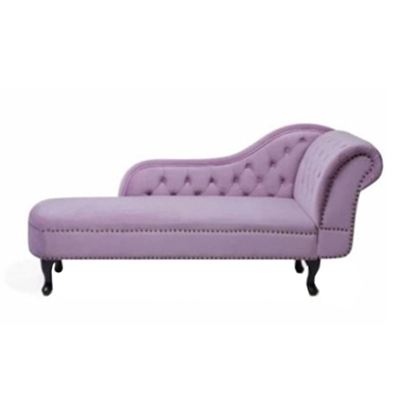 Button Tufted Chaise Lounge Couch with Rolled Arms - 66.9" W