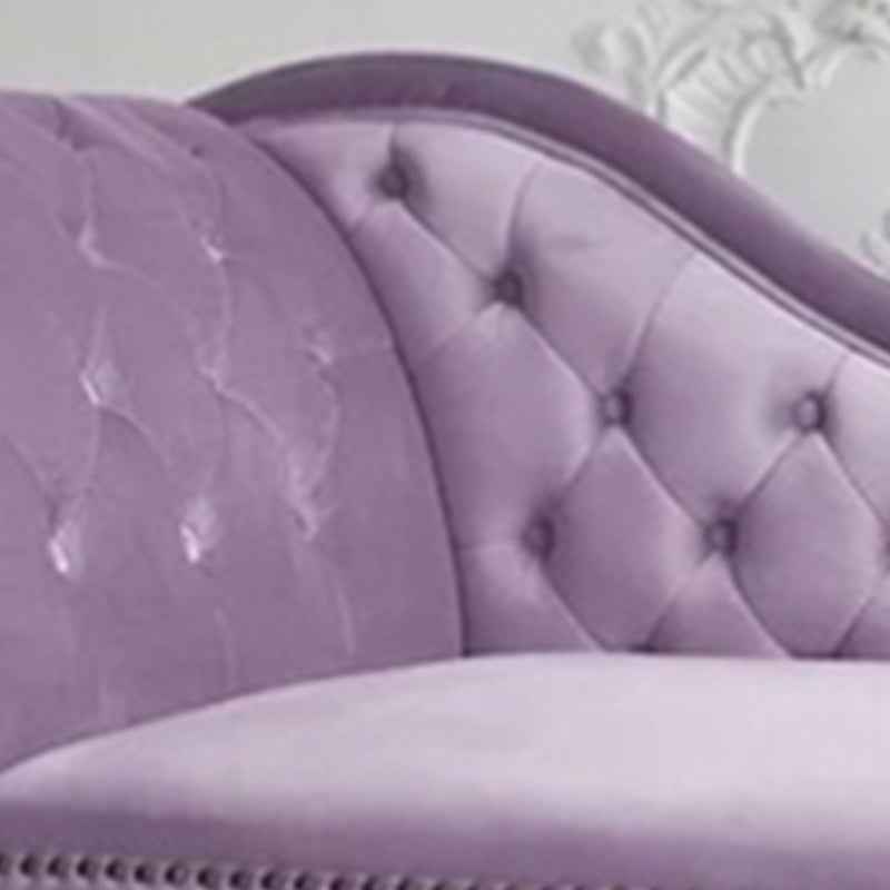Button Tufted Chaise Lounge Couch with Rolled Arms - 66.9" W