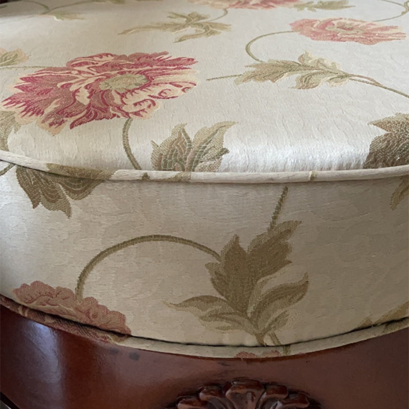 Traditional Floral Chaise Lounge Couch Bedroom Living Room Chaise with Rolled Arms